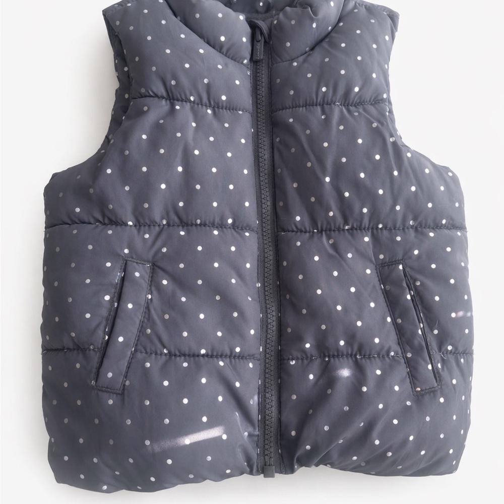 Old Navy Polka Dot Puffer Vest 18–24M | Good Condition